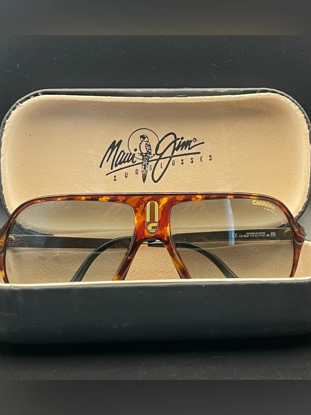 Rare Vintage Maui Jim Carrera 5547 Tortoise Sunglasses with original case
